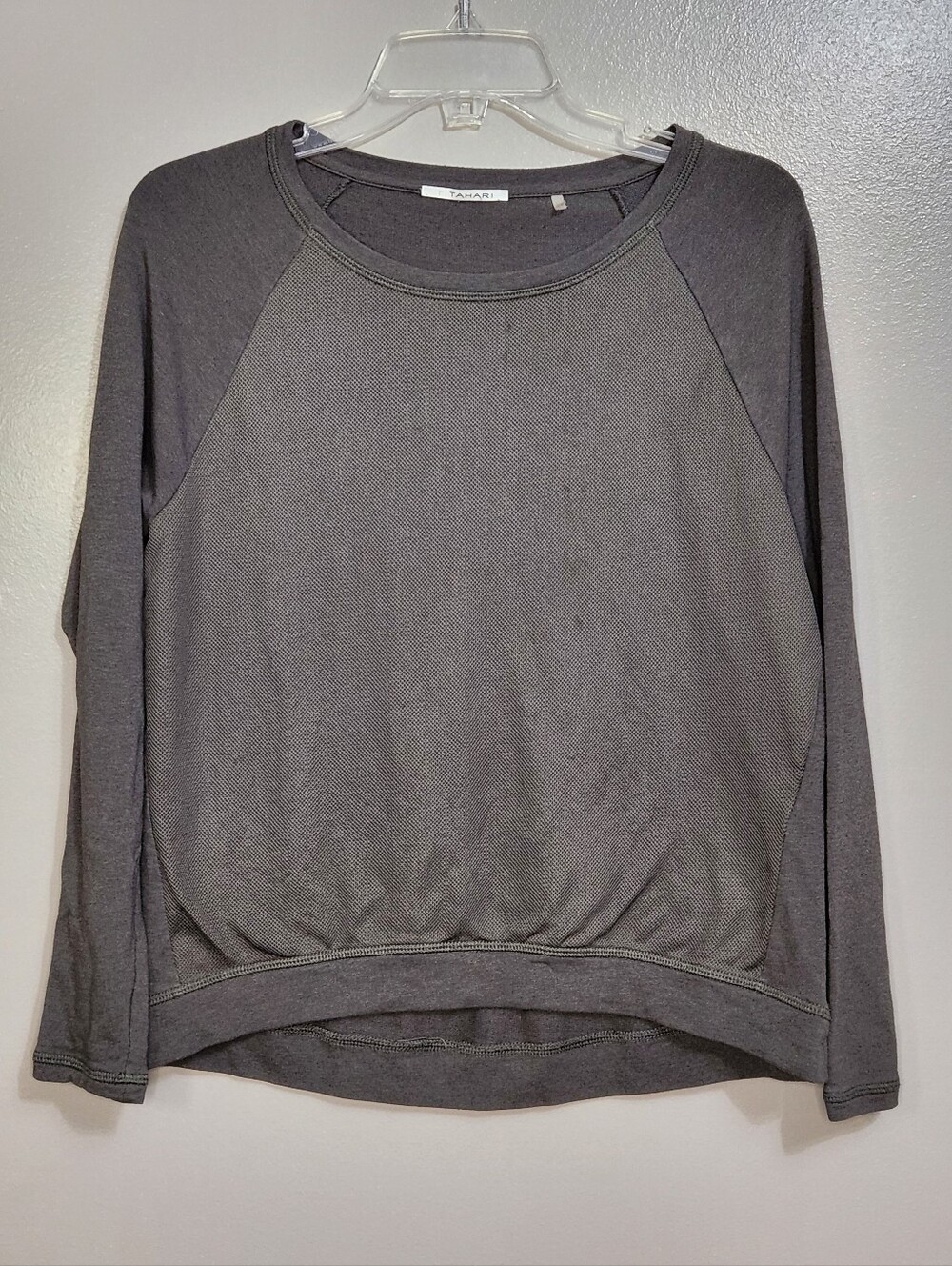 T. Tahari Taupe Long-Sleeve Pullover Top Size Small
